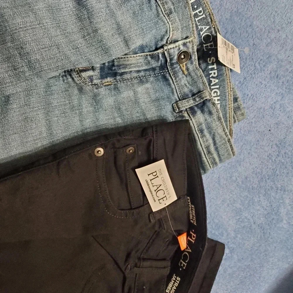 Khaki blue black 3 jean bundle Size 10 Boys Osh Kosh